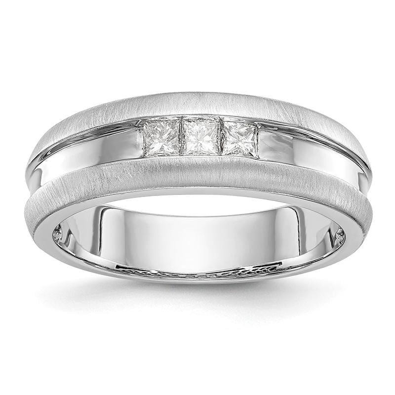 14K White Gold Diamond Men's Band - Seattle Gold Grillz