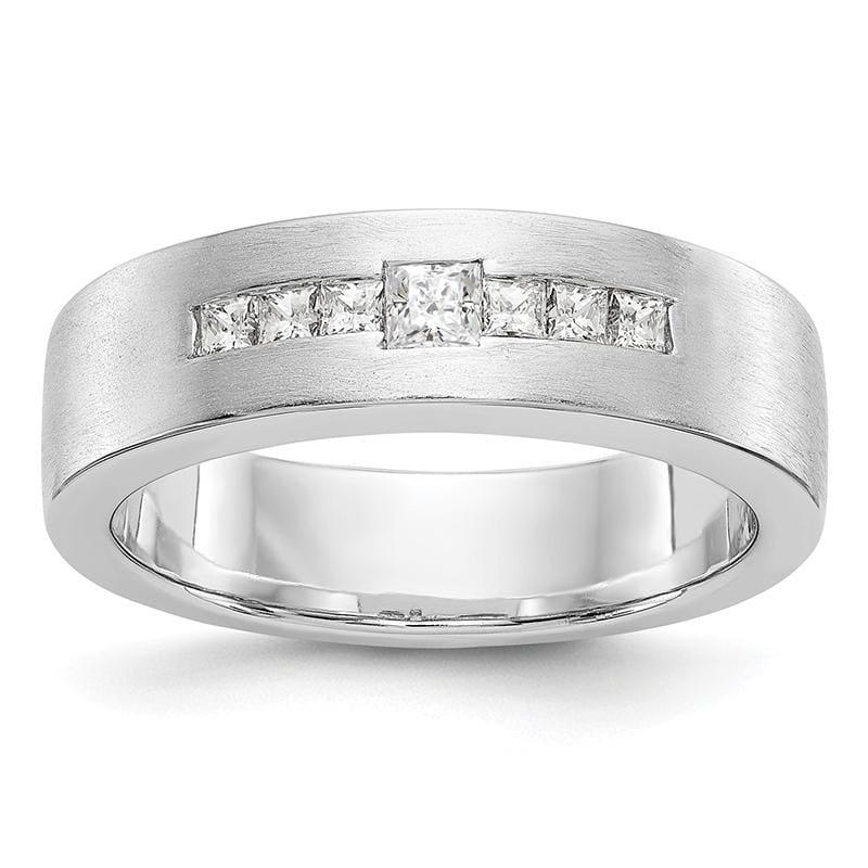 14k White Gold Diamond men's Band - Seattle Gold Grillz