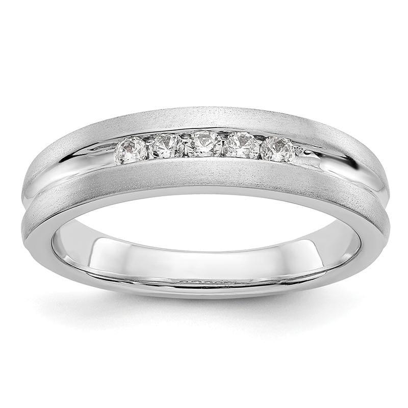 14K White Gold Diamond Men's Band - Seattle Gold Grillz