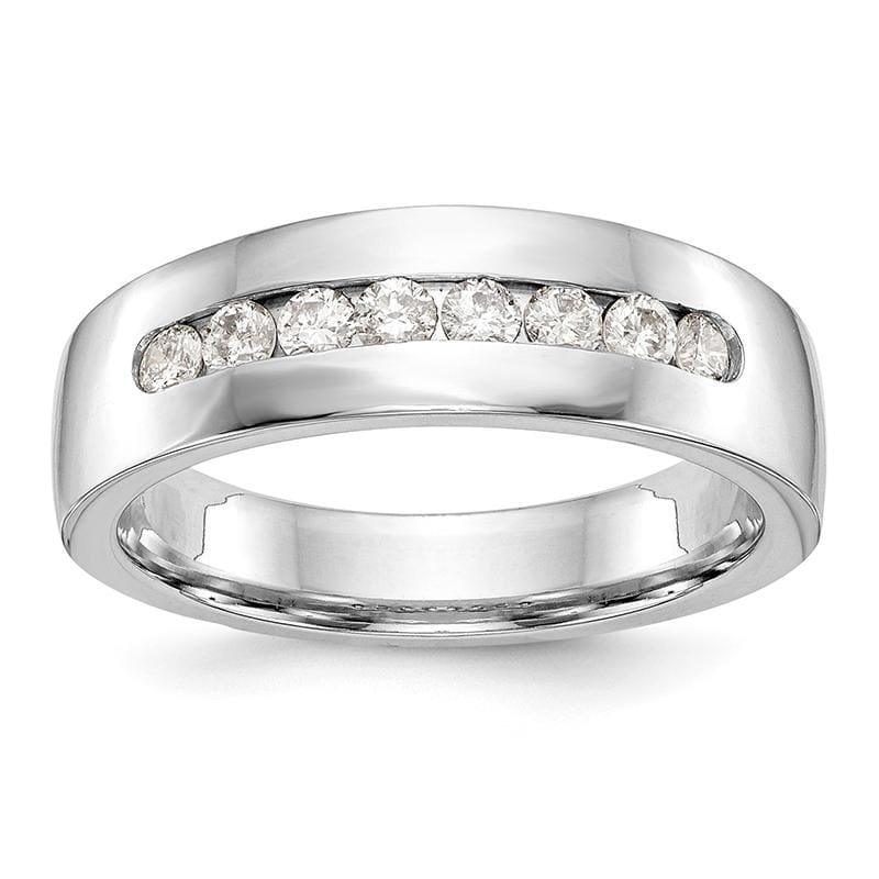 14K White Gold Diamond Men's Band - Seattle Gold Grillz