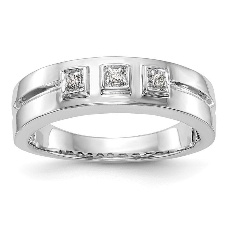 14K White Gold Diamond Men's Band - Seattle Gold Grillz