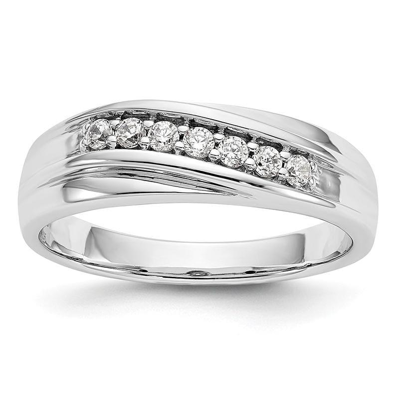 14K White Gold Diamond Men's Band - Seattle Gold Grillz