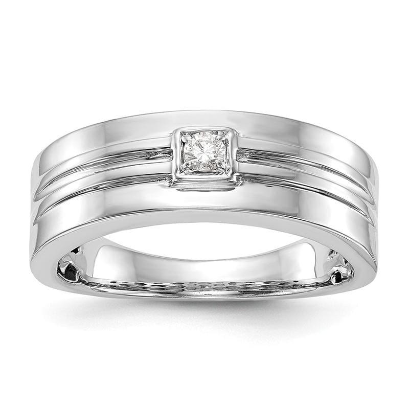 14K White Gold Diamond Men's Band - Seattle Gold Grillz