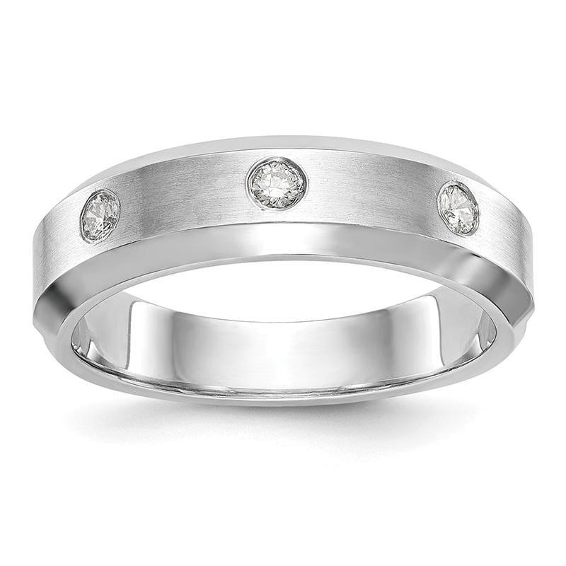 14K White Gold Diamond Men's Band - Seattle Gold Grillz