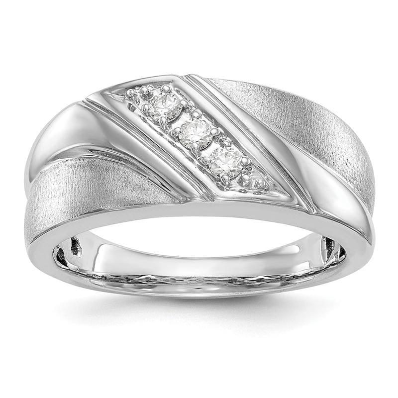 14K White Gold Diamond Men's Band - Seattle Gold Grillz