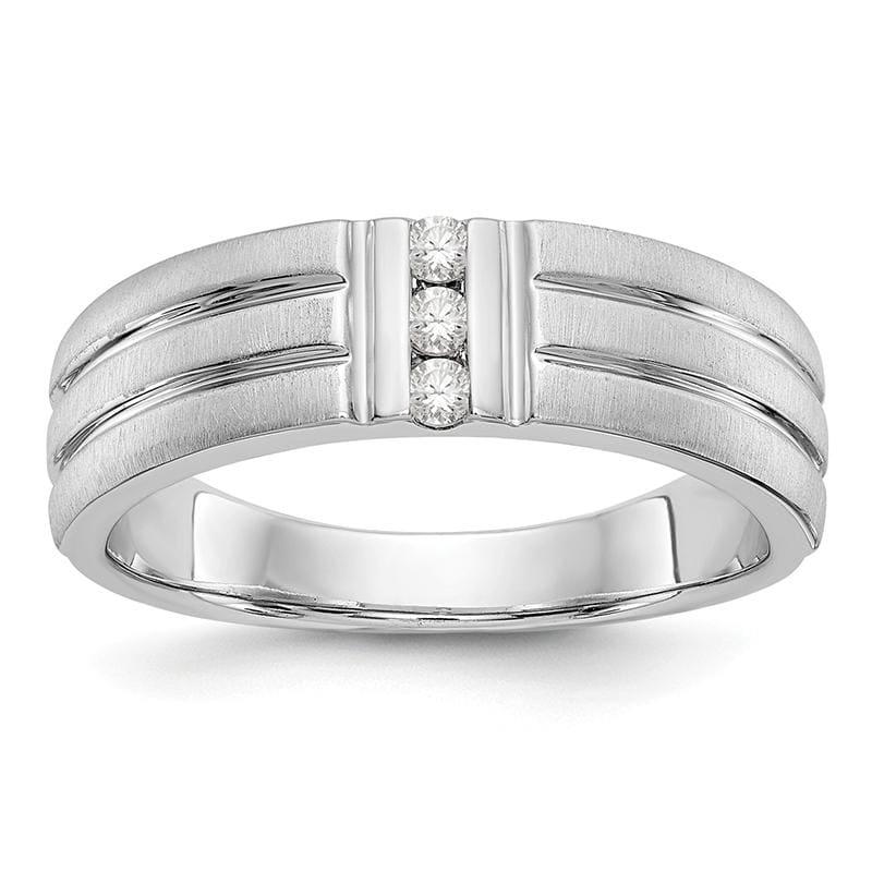 14K White Gold Diamond Men's Band - Seattle Gold Grillz