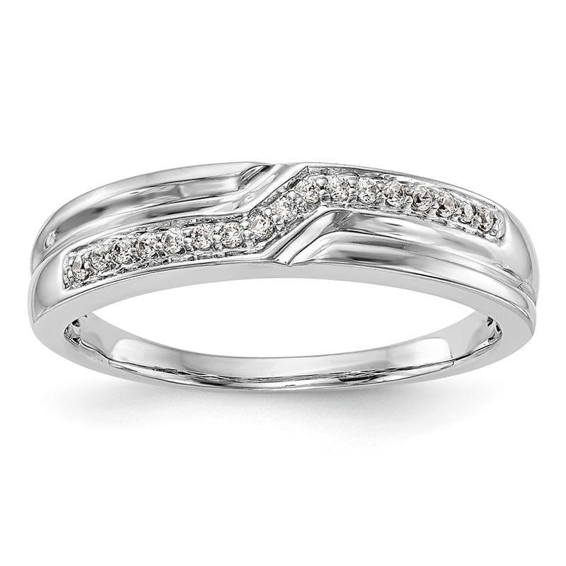 14K White Gold Diamond Men's Band - Seattle Gold Grillz