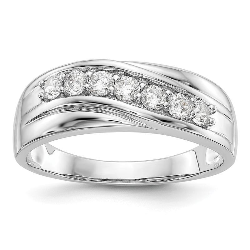 14K White Gold Diamond Men's Band - Seattle Gold Grillz