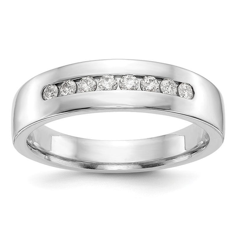 14K White Gold Diamond Men's Band - Seattle Gold Grillz