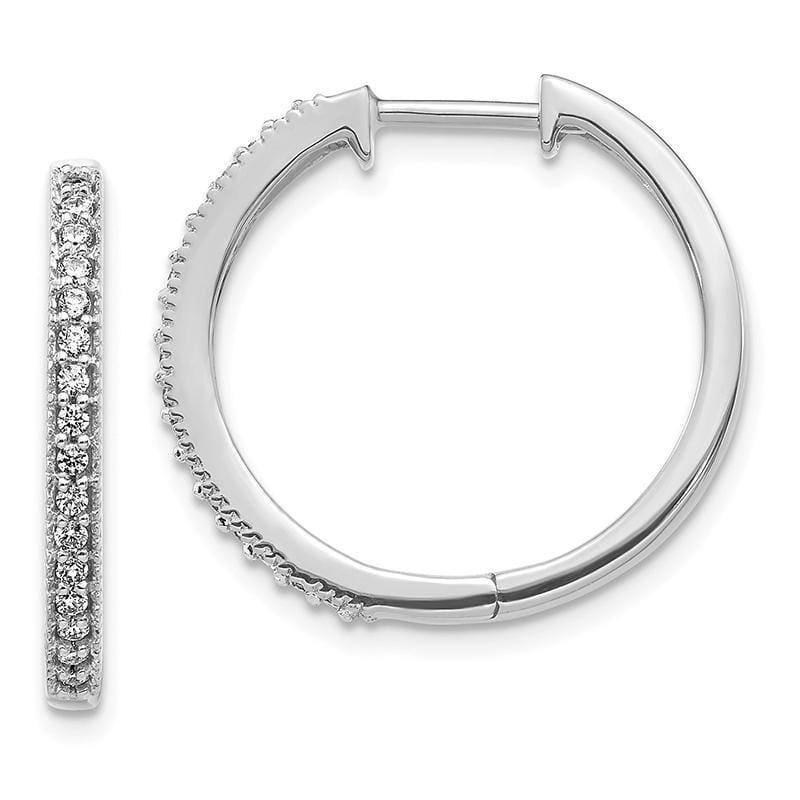 14k White Gold Diamond Milgrain Hoop Earrings. 0.25ctw - Seattle Gold Grillz