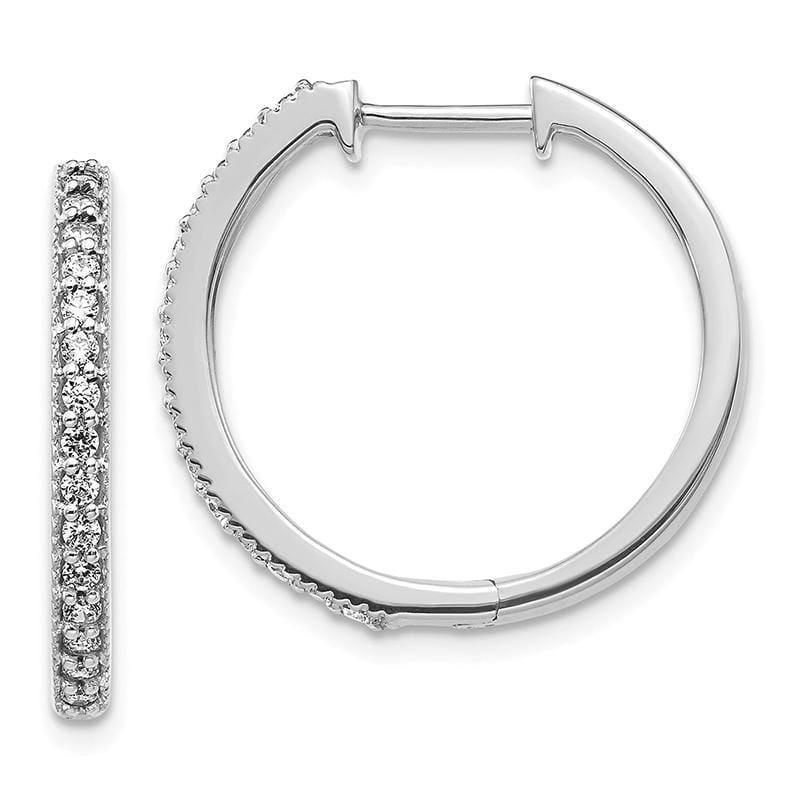 14k White Gold Diamond Milgrain Hoop Earrings. 0.36ctw - Seattle Gold Grillz