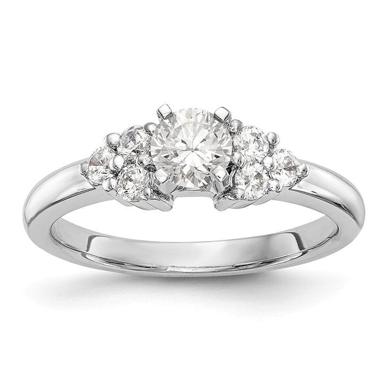 14K White Gold Diamond Peg Set Engagement Ring - Seattle Gold Grillz