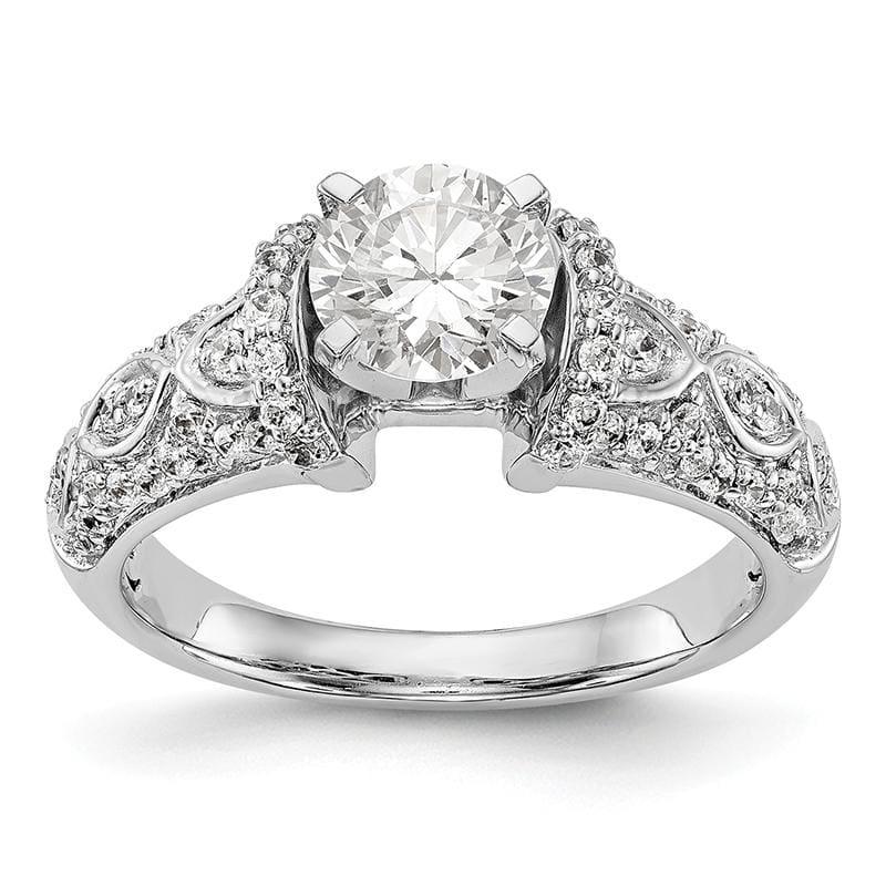 14K White Gold Diamond Peg Set Engagement Ring - Seattle Gold Grillz