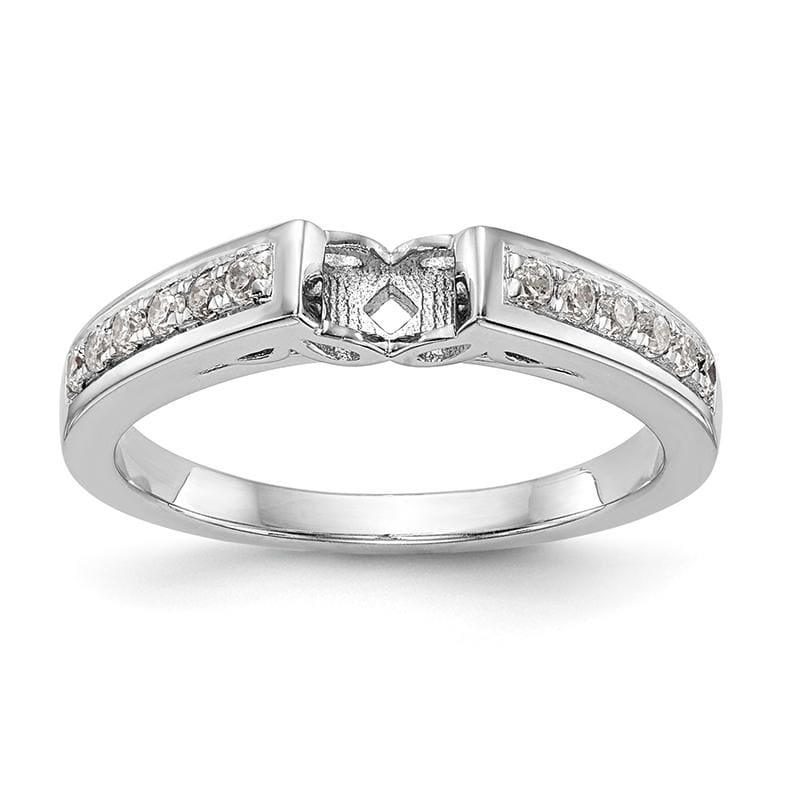 14K White Gold Diamond Peg Set Engagement Ring - Seattle Gold Grillz