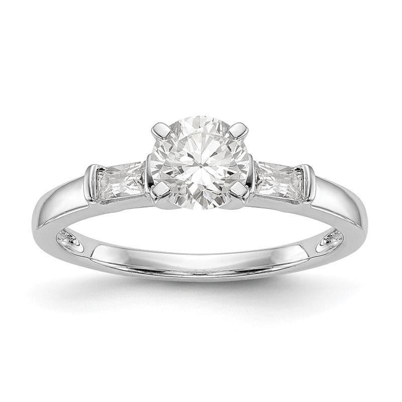 14K White Gold Diamond Peg Set Engagement Ring - Seattle Gold Grillz