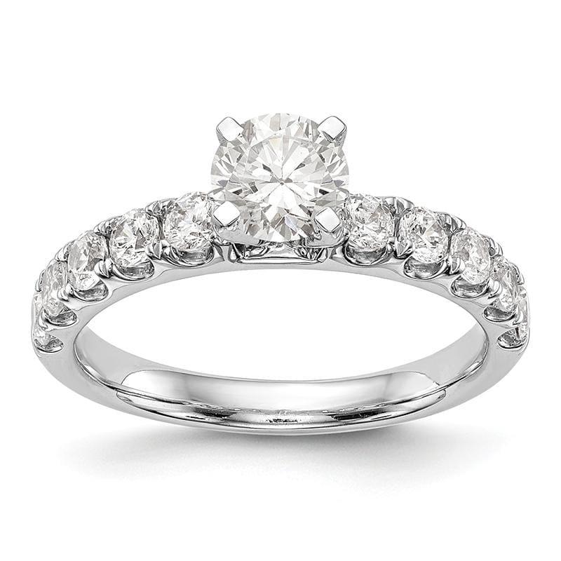 14K White Gold Diamond Peg Set Engagement Ring - Seattle Gold Grillz