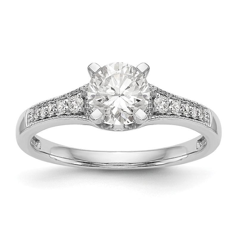 14K White Gold Diamond Peg Set Engagement Ring - Seattle Gold Grillz