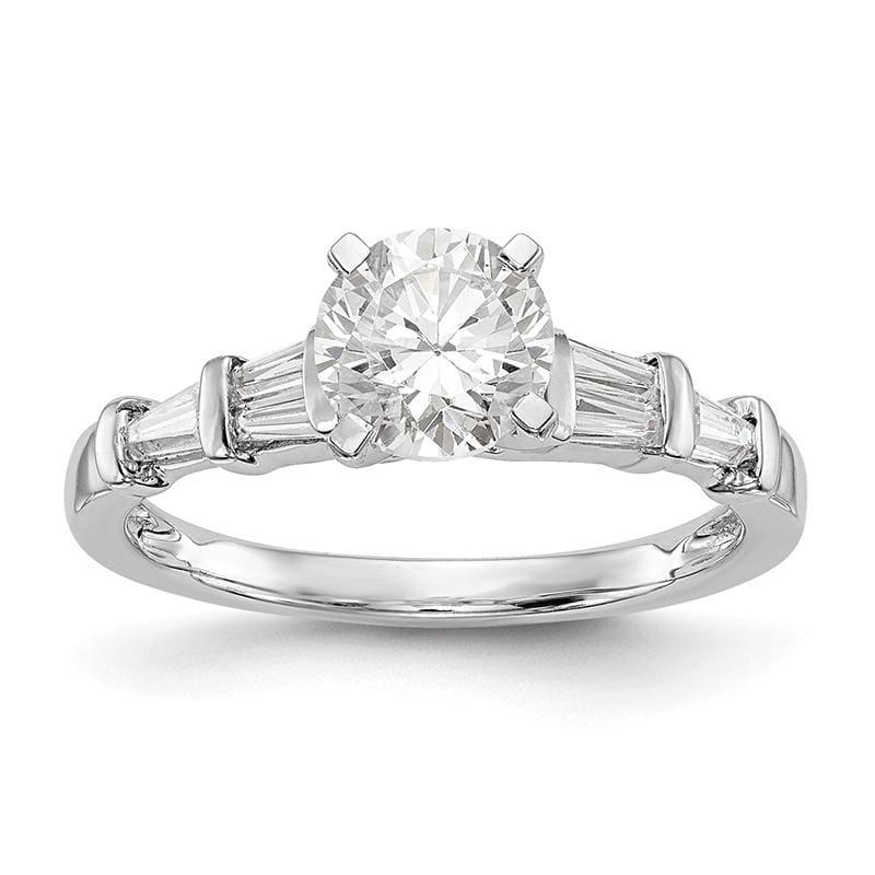 14K White Gold Diamond Peg Set Engagement Ring - Seattle Gold Grillz