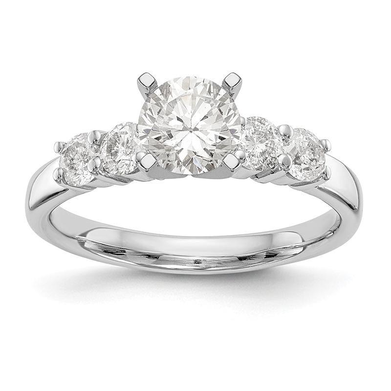 14K White Gold Diamond Peg Set Engagement Ring - Seattle Gold Grillz