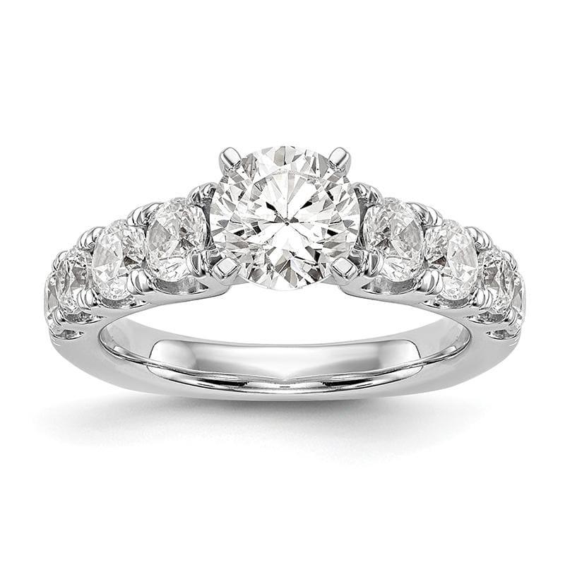 14K White Gold Diamond Peg Set Engagement Ring - Seattle Gold Grillz