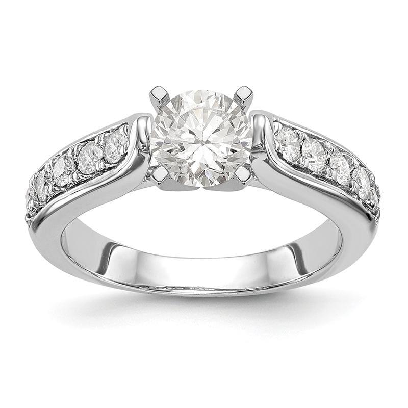 14K White Gold Diamond Peg Set Engagement Ring - Seattle Gold Grillz