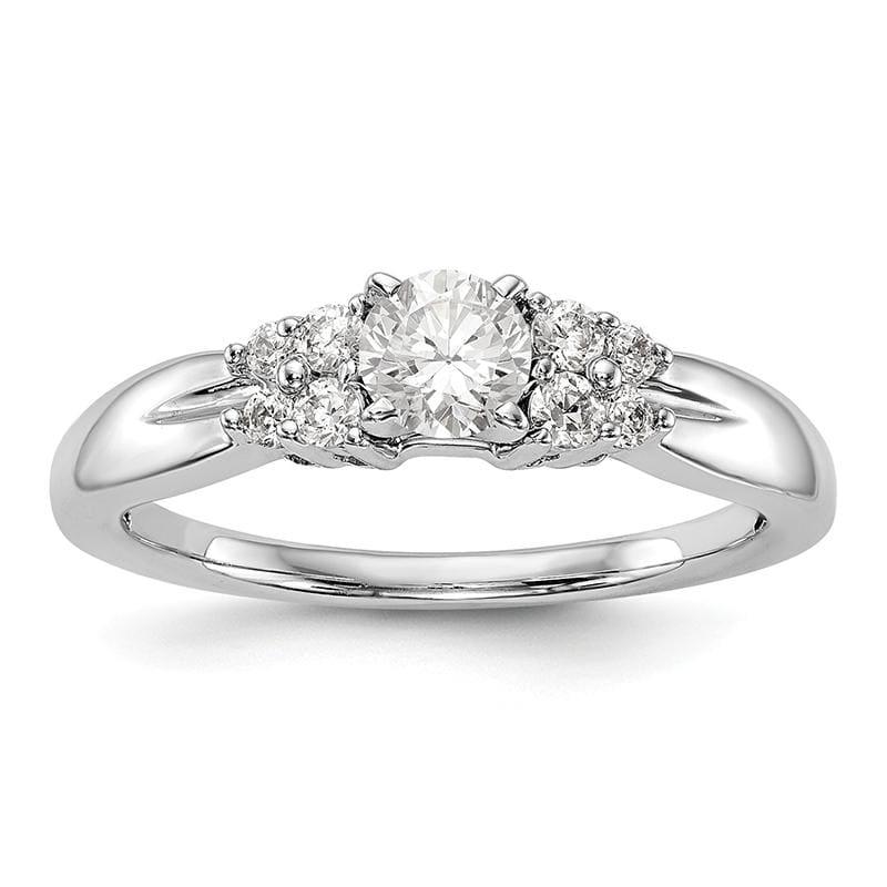 14K White Gold Diamond Peg Set Engagement Ring - Seattle Gold Grillz