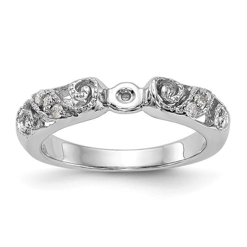 14K White Gold Diamond Peg Set Engagement Ring - Seattle Gold Grillz