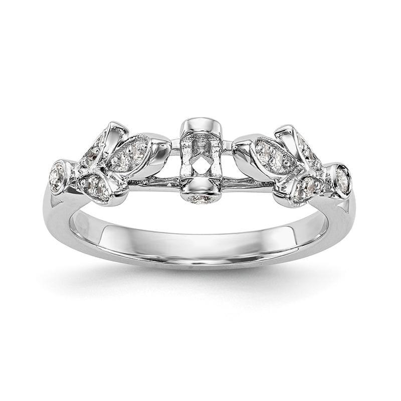 14K White Gold Diamond Peg Set Engagement Ring - Seattle Gold Grillz