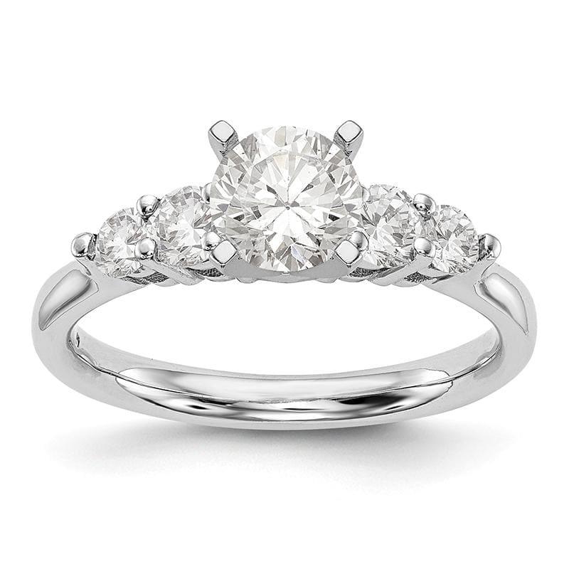 14K White Gold Diamond Peg Set Engagement Ring - Seattle Gold Grillz