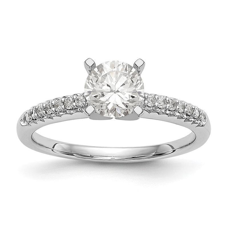 14K White Gold Diamond Peg Set Engagement Ring - Seattle Gold Grillz