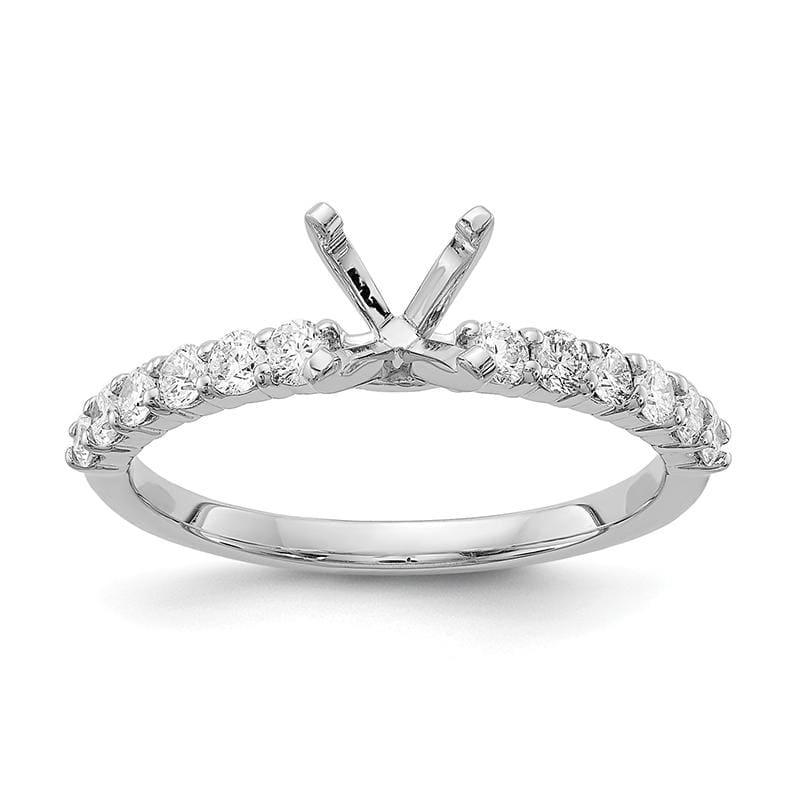 14K White Gold Diamond Peg Set Engagement Ring - Seattle Gold Grillz