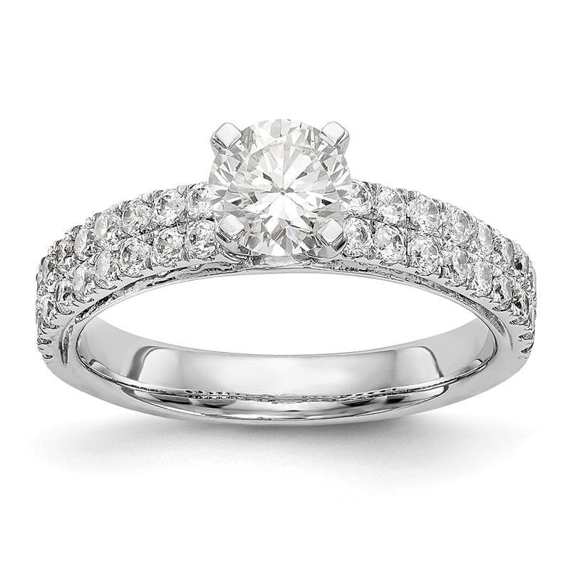 14K White Gold Diamond Peg Set Engagement Ring - Seattle Gold Grillz