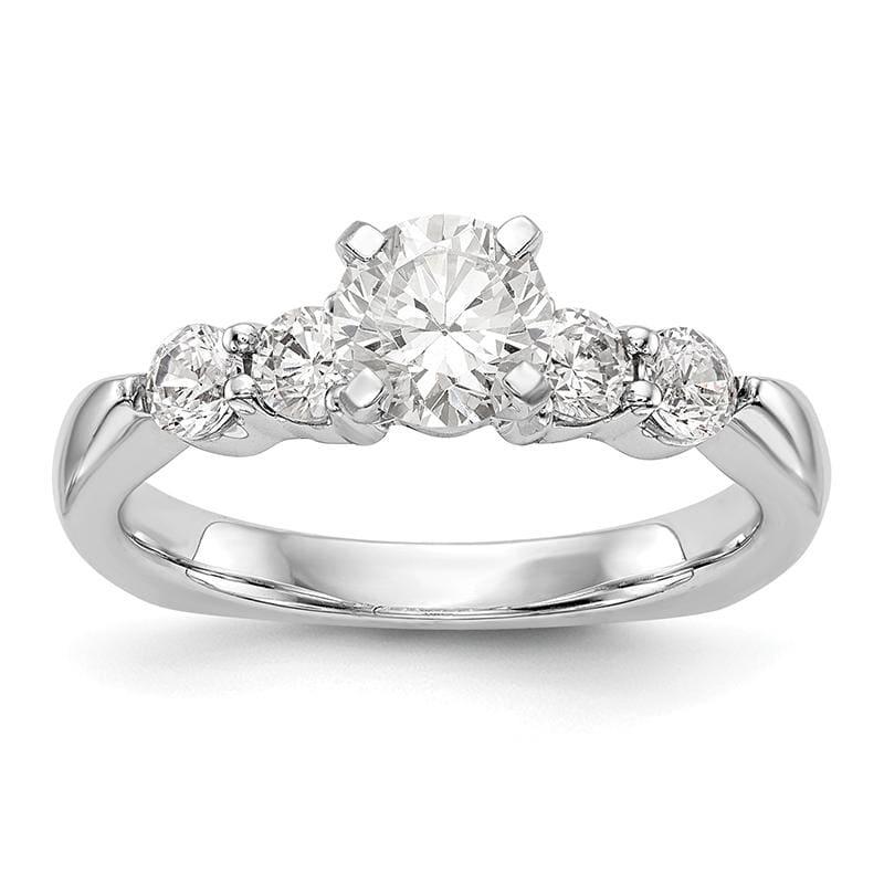 14K White Gold Diamond Peg Set Engagement Ring - Seattle Gold Grillz