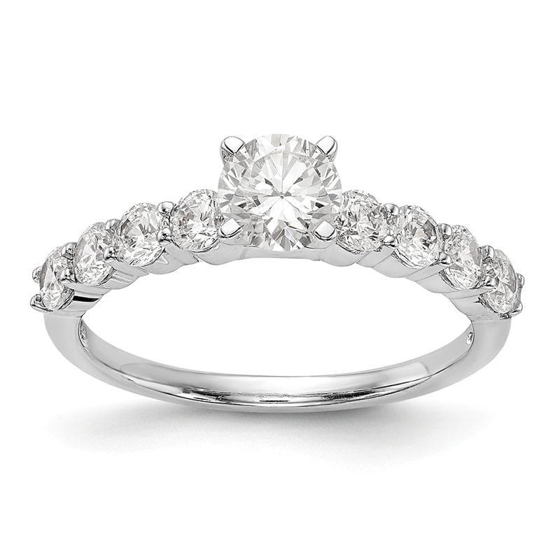 14K White Gold Diamond Peg Set Engagement Ring - Seattle Gold Grillz