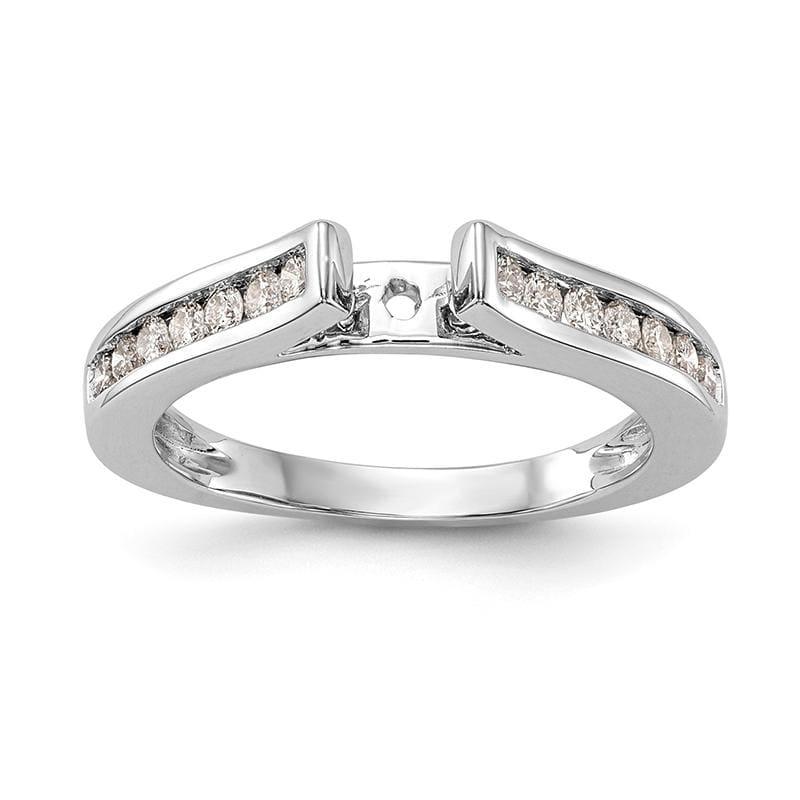 14K White Gold Diamond Peg Set Engagement Ring - Seattle Gold Grillz