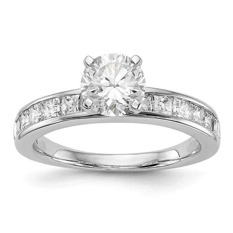 14K White Gold Diamond Peg Set Engagement Ring - Seattle Gold Grillz