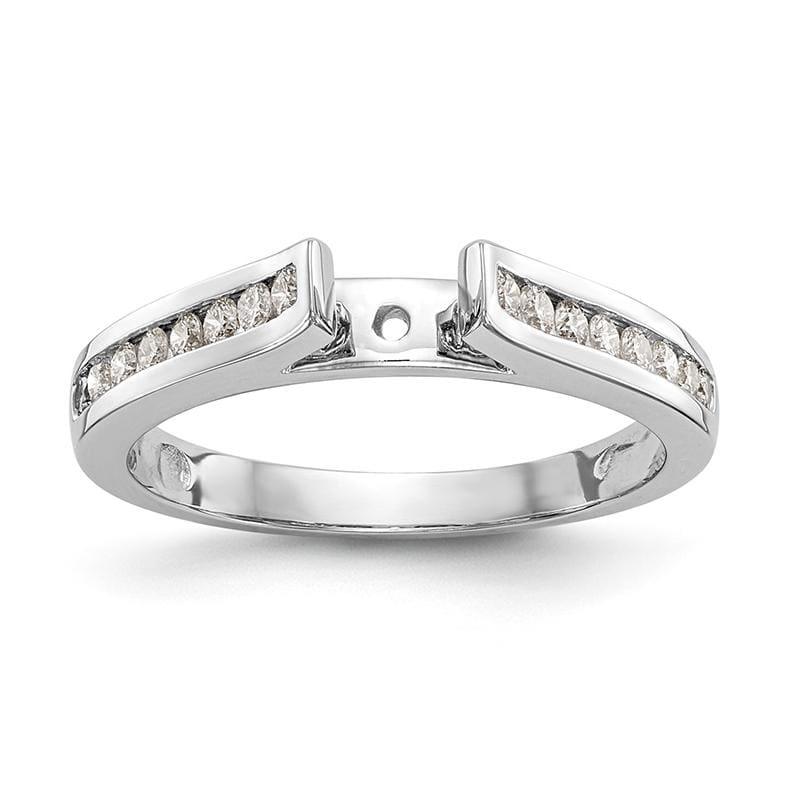 14K White Gold Diamond Peg Set Engagement Ring - Seattle Gold Grillz