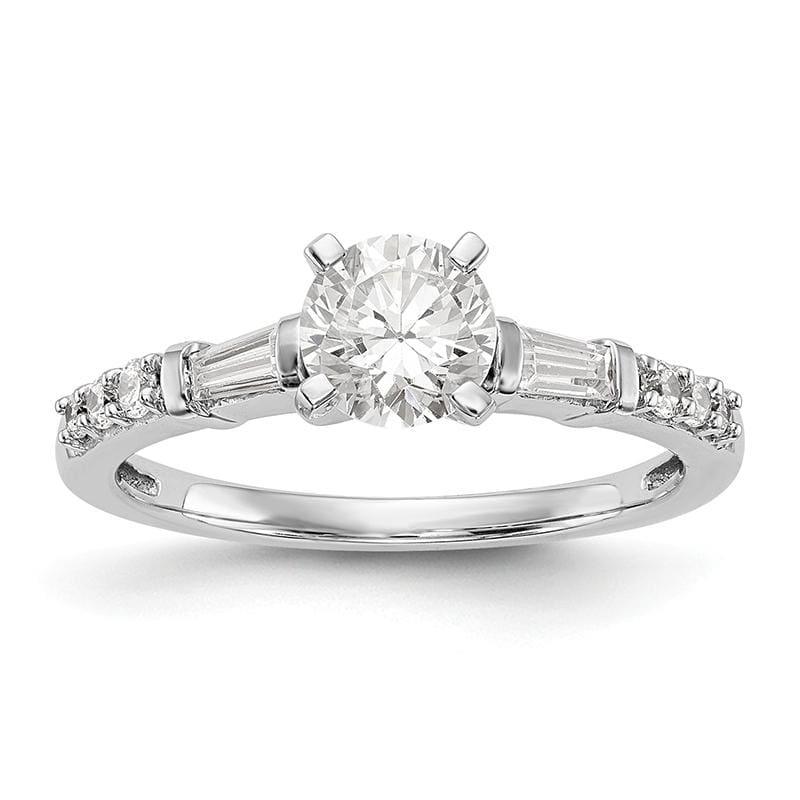 14K White Gold Diamond Peg Set Engagement Ring - Seattle Gold Grillz