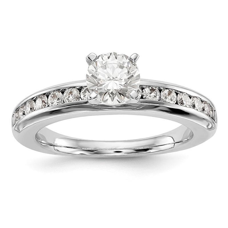 14K White Gold Diamond Peg Set Engagement Ring - Seattle Gold Grillz