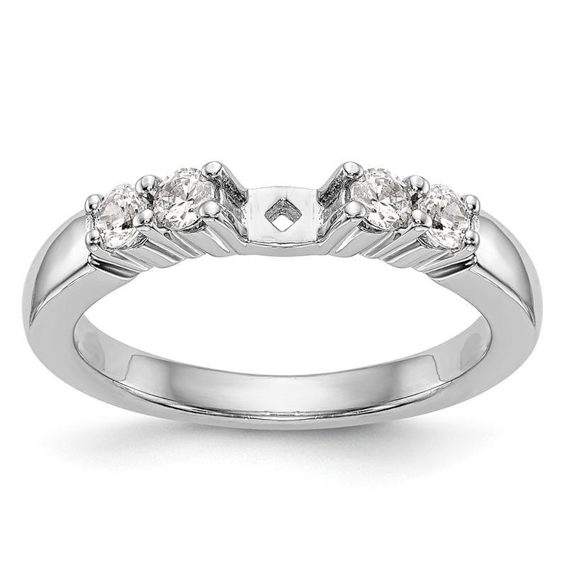 14K White Gold Diamond Peg Set Engagement Ring - Seattle Gold Grillz