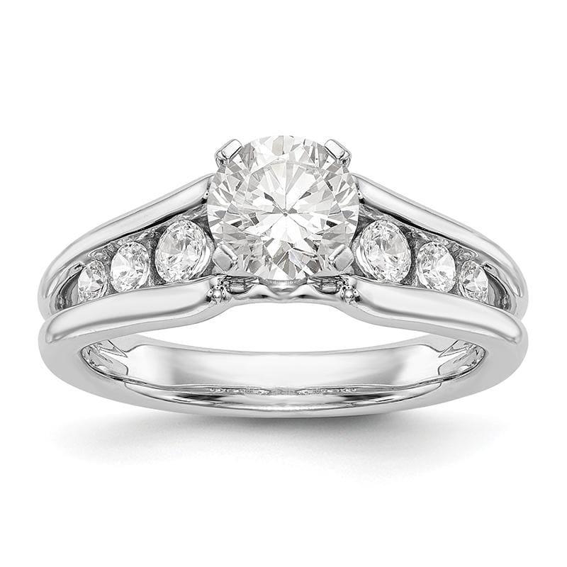 14K White Gold Diamond Peg Set Engagement Ring - Seattle Gold Grillz