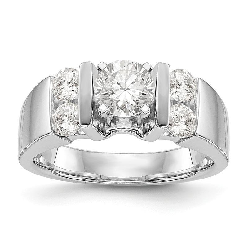 14K White Gold Diamond Peg Set Engagement Ring - Seattle Gold Grillz