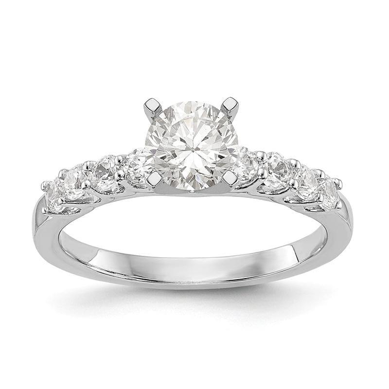 14K White Gold Diamond Peg Set Engagement Ring - Seattle Gold Grillz