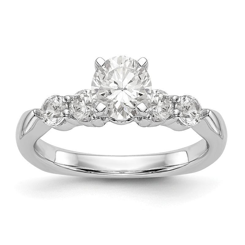 14K White Gold Diamond Peg Set Engagement Ring - Seattle Gold Grillz