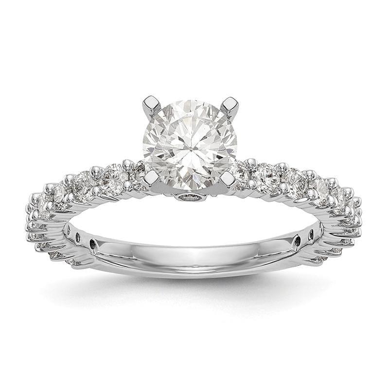 14K White Gold Diamond Peg Set Engagement Ring - Seattle Gold Grillz