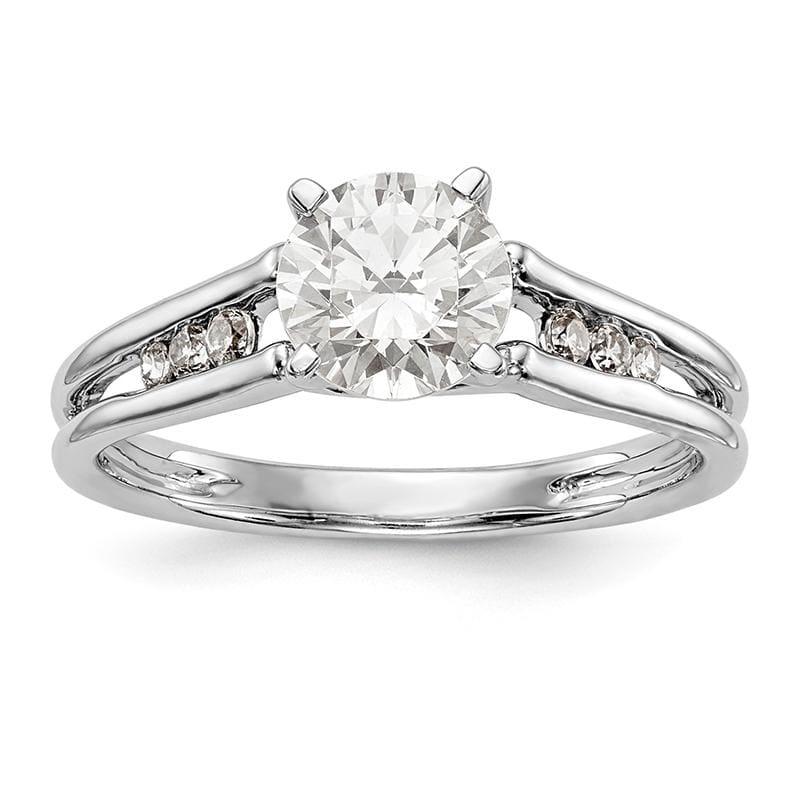 14K White Gold Diamond Peg Set Engagement Ring - Seattle Gold Grillz