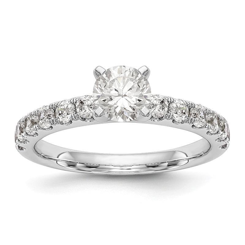 14K White Gold Diamond Peg Set Engagement Ring - Seattle Gold Grillz