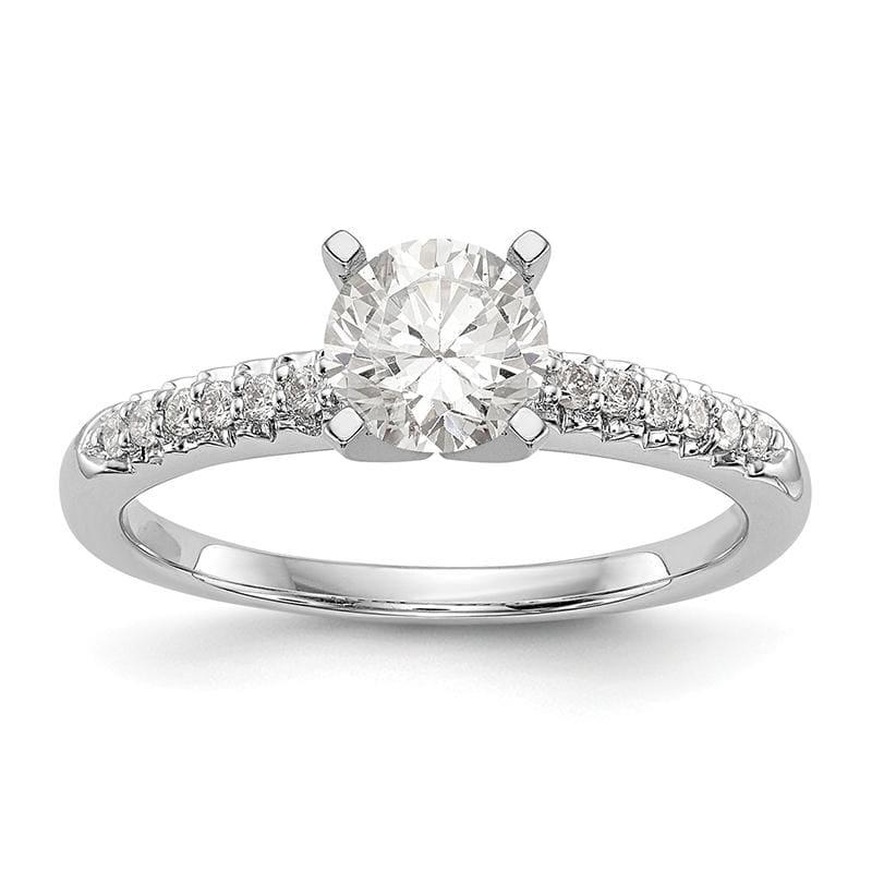 14K White Gold Diamond Peg Set Engagement Ring - Seattle Gold Grillz