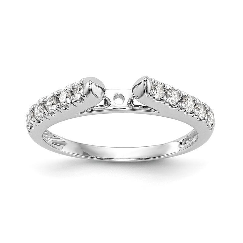 14K White Gold Diamond Peg Set Engagement Ring - Seattle Gold Grillz