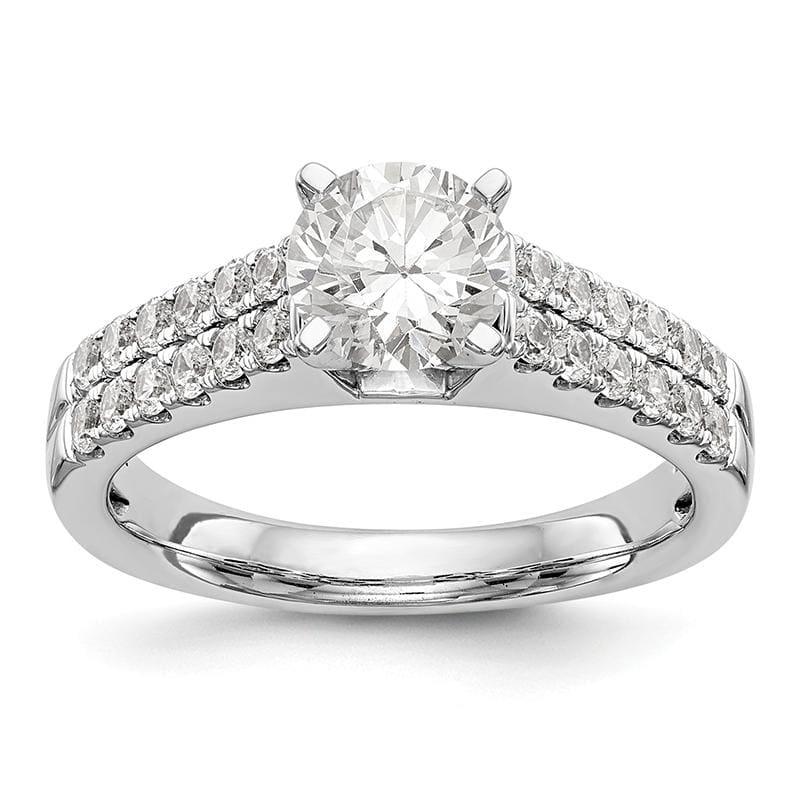 14K White Gold Diamond Peg Set Engagement Ring - Seattle Gold Grillz